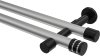10194126-103329 Gardinenstange Metall 20 mm Ø 2-läufig PRESTIGE - Estana Silbergrau / Schwarz (ohne Ringe)
