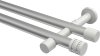 10194126-103332 Gardinenstange Metall 20 mm Ø 2-läufig PRESTIGE - Estana Silbergrau / Weiß (ohne Ringe)