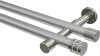 10194126-103339 Gardinenstange Metall 20 mm Ø 2-läufig PRESTIGE - Estana Silbergrau / Edelstahl-Optik (ohne Ringe)