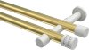 10194126-103832 Gardinenstange Metall 20 mm Ø 2-läufig PRESTIGE - Estana Messing-Optik / Weiß (ohne Ringe)