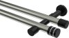 10194126-103929 Gardinenstange Metall 20 mm Ø 2-läufig PRESTIGE - Estana Edelstahl-Optik / Schwarz (ohne Ringe)