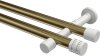 10194126-109532 Gardinenstange Metall 20 mm Ø 2-läufig PRESTIGE - Estana Messing Antik / Weiß (ohne Ringe)