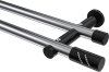 10194212-101229 Gardinenstange Metall 20 mm Ø 2-läufig PLATON - Zoena Chrom / Schwarz (ohne Ringe)