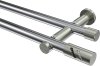 10194212-101239 Gardinenstange Metall 20 mm Ø 2-läufig PLATON - Zoena Chrom / Edelstahl-Optik (ohne Ringe)