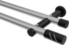 10194212-103329 Gardinenstange Metall 20 mm Ø 2-läufig PLATON - Zoena Silbergrau / Schwarz (ohne Ringe)