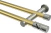 10194212-103839 Gardinenstange Messing-Optik / Edelstahl-Optik 20 mm Ø 2-läufig PLATON - Zoena (ohne Ringe)