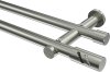 10194212-1039 Gardinenstange Edelstahl-Optik 20 mm Ø 2-läufig PLATON - Zoena (ohne Ringe)