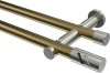 10194212-109539 Gardinenstange Metall 20 mm Ø 2-läufig PLATON - Zoena Messing Antik / Edelstahl-Optik (ohne Ringe)