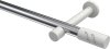 10194225-101232 Gardinenstange Metall 20 mm Ø PRESTIGE - Zoena Chrom / Weiß (ohne Ringe)