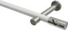 10194225-103239 Gardinenstange Metall 20 mm Ø PRESTIGE - Zoena Weiß / Edelstahl-Optik (ohne Ringe)