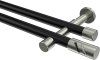 10194226-102939 Gardinenstange Metall 20 mm Ø 2-läufig PRESTIGE - Zoena Schwarz / Edelstahl-Optik (ohne Ringe)