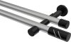10194226-103329 Gardinenstange Metall 20 mm Ø 2-läufig PRESTIGE - Zoena Silbergrau / Schwarz (ohne Ringe)