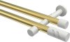 10194226-103832 Gardinenstange Metall 20 mm Ø 2-läufig PRESTIGE - Zoena Messing-Optik / Weiß (ohne Ringe)