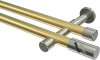 10194226-103839 Gardinenstange Messing-Optik / Edelstahl-Optik 20 mm Ø 2-läufig PRESTIGE - Zoena (ohne Ringe)