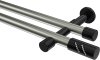 10194226-103929 Gardinenstange Metall 20 mm Ø 2-läufig PRESTIGE - Zoena Edelstahl-Optik / Schwarz (ohne Ringe)