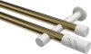 10194226-109532 Gardinenstange Metall 20 mm Ø 2-läufig PRESTIGE - Zoena Messing Antik / Weiß (ohne Ringe)