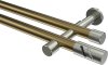 10194226-109539 Gardinenstange Metall 20 mm Ø 2-läufig PRESTIGE - Zoena Messing Antik / Edelstahl-Optik (ohne Ringe)