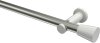 10194611-103932 Gardinenstange Metall 20 mm Ø PLATON - Sitra Edelstahl-Optik / Weiß (ohne Ringe)