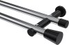 10194612-101229 Gardinenstange Metall 20 mm Ø 2-läufig PLATON - Sitra Chrom / Schwarz (ohne Ringe)