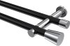10194612-102912 Gardinenstange Metall 20 mm Ø 2-läufig PLATON - Sitra Schwarz / Chrom (ohne Ringe)