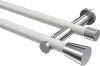 10194612-103212 Gardinenstange Metall 20 mm Ø 2-läufig PLATON - Sitra Weiß / Chrom (ohne Ringe)