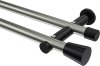 10194612-103929 Gardinenstange Metall 20 mm Ø 2-läufig PLATON - Sitra Edelstahl-Optik / Schwarz (ohne Ringe)