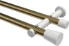 10194612-109532 Gardinenstange Metall 20 mm Ø 2-läufig PLATON - Sitra Messing Antik / Weiß (ohne Ringe)
