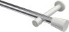 10194625-101232 Gardinenstange Metall 20 mm Ø PRESTIGE - Sitra Chrom / Weiß (ohne Ringe)