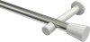 10194625-103932 Gardinenstange Metall 20 mm Ø PRESTIGE - Sitra Edelstahl-Optik / Weiß (ohne Ringe)