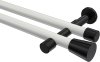 10194626-103229 Gardinenstange Metall 20 mm Ø 2-läufig PRESTIGE - Sitra Weiß / Schwarz (ohne Ringe)