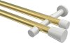 10194626-103832 Gardinenstange Metall 20 mm Ø 2-läufig PRESTIGE - Sitra Messing-Optik / Weiß (ohne Ringe)