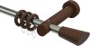 10200327-103919 Gardinenstange Metall / Holz 20 mm Ø TALENA - Bero Edelstahl-Optik / Nussbaum lackiert