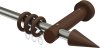 10201427-104019 Gardinenstange Edelstahl / Holz Nussbaum lackiert 20 mm Ø TALENA - Siveo