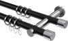 10203112-102912 Gardinenstange Metall 20 mm Ø 2-läufig PLATON - Santo Schwarz / Chrom