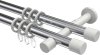 10203126-101232 Gardinenstange Metall 20 mm Ø 2-läufig PRESTIGE - Santo Chrom / Weiß