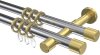 10203126-101238 Gardinenstange Metall 20 mm Ø 2-läufig PRESTIGE - Santo Chrom / Messing-Optik