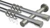 10203126-101239 Gardinenstange Metall 20 mm Ø 2-läufig PRESTIGE - Santo Chrom / Edelstahl-Optik