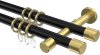 10203126-102938 Gardinenstange Metall 20 mm Ø 2-läufig PRESTIGE - Santo Schwarz / Messing-Optik