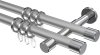 10203126-103312 Gardinenstange Metall 20 mm Ø 2-läufig PRESTIGE - Santo Silbergrau / Chrom