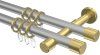 10203126-103338 Gardinenstange Metall 20 mm Ø 2-läufig PRESTIGE - Santo Silbergrau / Messing-Optik