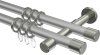 10203126-103339 Gardinenstange Metall 20 mm Ø 2-läufig PRESTIGE - Santo Silbergrau / Edelstahl-Optik