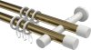 10203126-109532 Gardinenstange Metall 20 mm Ø 2-läufig PRESTIGE - Santo Messing Antik / Weiß
