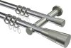 10203312-101239 Gardinenstange Metall 20 mm Ø 2-läufig PLATON - Tanara Chrom / Edelstahl-Optik