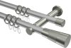 10203312-103339 Gardinenstange Metall 20 mm Ø 2-läufig PLATON - Tanara Silbergrau / Edelstahl-Optik