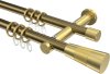 10203312-109538 Gardinenstange Metall 20 mm Ø 2-läufig PLATON - Tanara Messing Antik / Messing-Optik