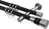10203326-102912 Gardinenstange Metall 20 mm Ø 2-läufig PRESTIGE - Tanara Schwarz / Chrom