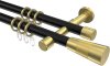 10203326-102938 Gardinenstange Metall 20 mm Ø 2-läufig PRESTIGE - Tanara Schwarz / Messing-Optik