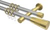 10203326-103338 Gardinenstange Metall 20 mm Ø 2-läufig PRESTIGE - Tanara Silbergrau / Messing-Optik