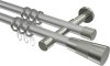 10203326-103339 Gardinenstange Metall 20 mm Ø 2-läufig PRESTIGE - Tanara Silbergrau / Edelstahl-Optik