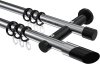 10203412-101229 Gardinenstange Metall 20 mm Ø 2-läufig PLATON - Verano Chrom / Schwarz